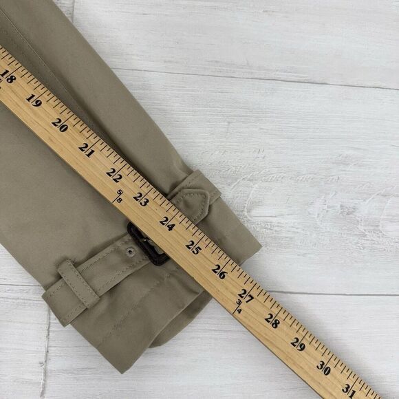 Banana Republic Classic Trench Coat Women M Double Breasted Belted Khaki Midi - Picture 13 of 16